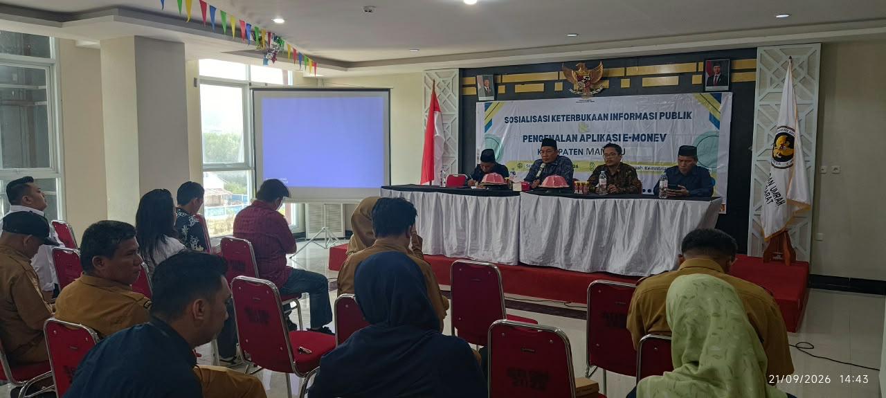 Bawaslu Mamuju Menghadiri Kegiatan Sosialisasi Keterbukaan Informasi Publik dan Pengenalan Aplikasi E-Monev 2026