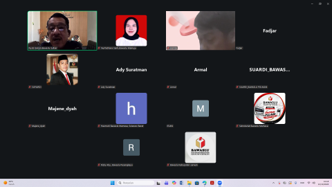 Bawaslu Mamuju Ikuti Rapat Zoom Meeting, Petunjuk Teknis Indikator Capaian dan Pelaporan Parmas se-Sulawesi Barat